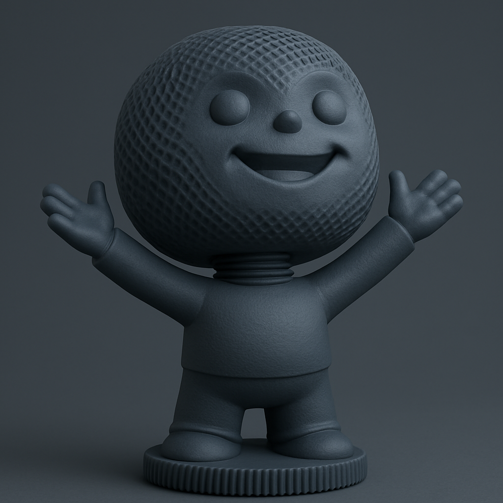 face to 3d model ai-3D portrait printing from photo_Joyful Textured Smile Bobblehead - Your Happy Desk Pal!