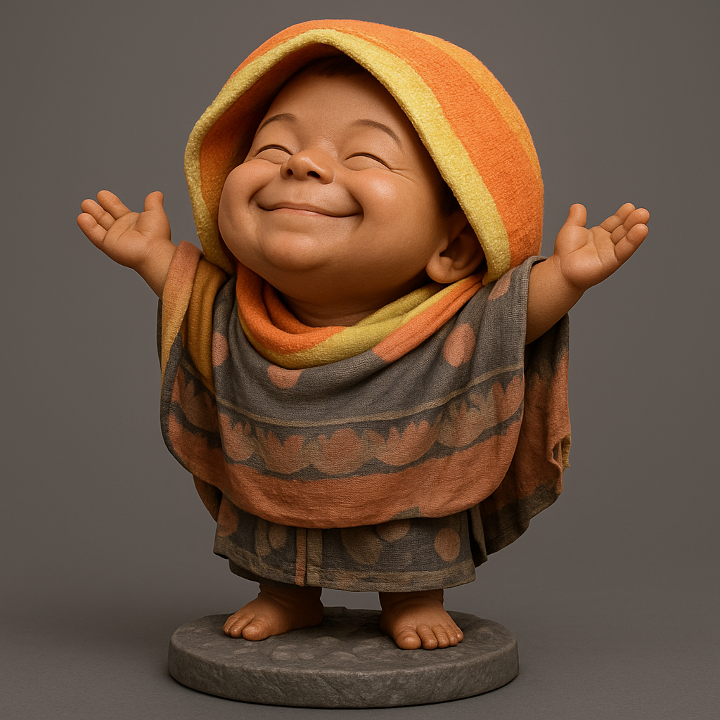 face anatomy 3d model-create 3d face model from photo_Joyful Little Hugger Statue - Cute & Heartwarming 3D Print