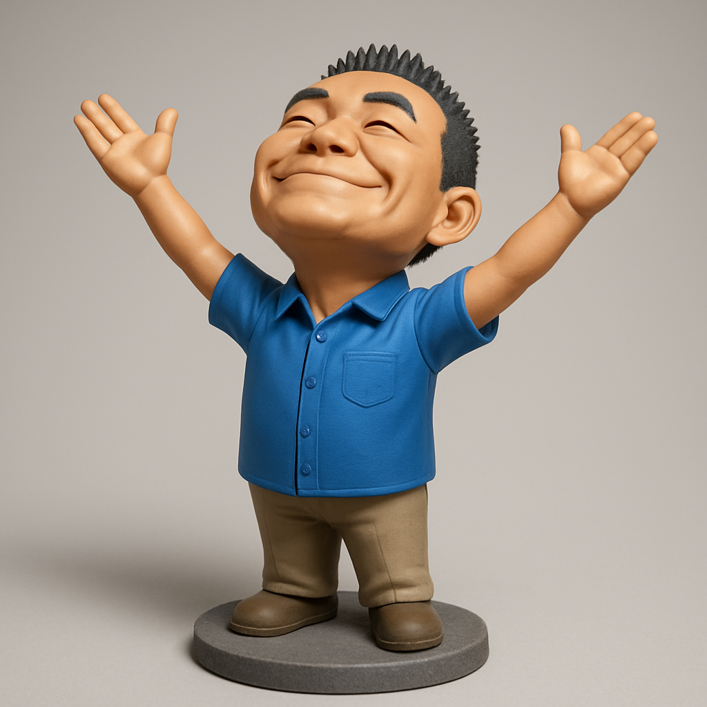 face anatomy 3d model-create 3d face model from photo_Uplifting Happy Man Desktop Figurine