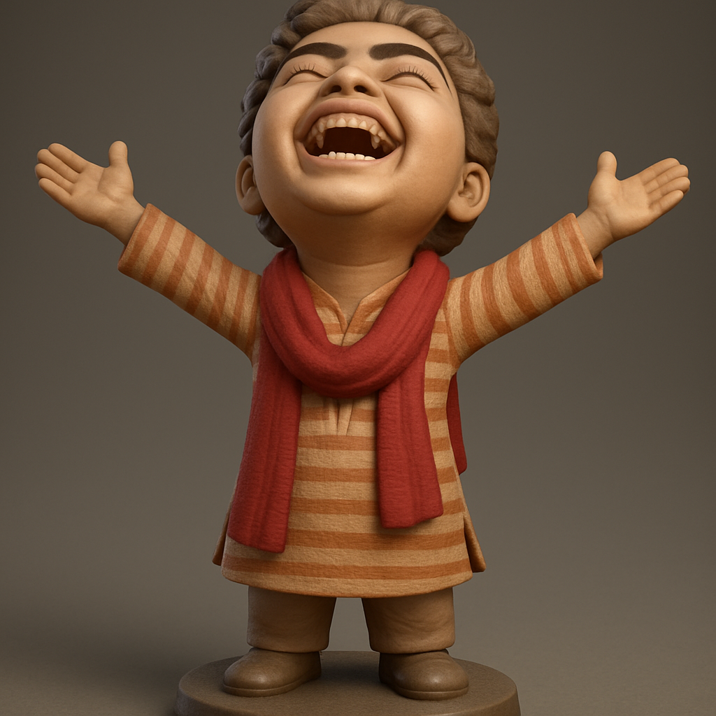 face anatomy 3d model-create 3d face model from photo_Spreading Joy: Happy Child Miniature Statue
