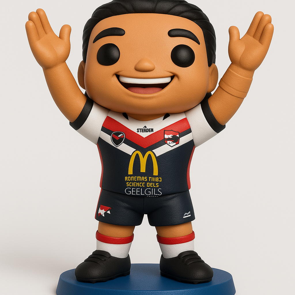 face to 3d model ai-3D portrait printing from photo_Chibi Rugby Star Collectible Funko Pop Style Figure