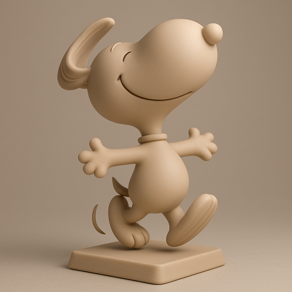 silhouette 3d printer maker-3d portrait printing_Joyful Dog Character 3D Model