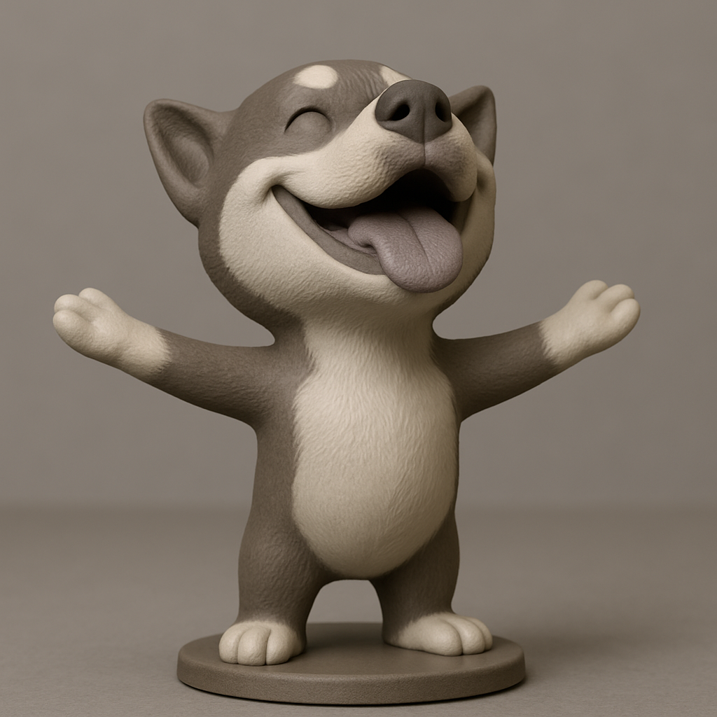 face to 3d model ai-3D portrait printing from photo_Delightful Happy Puppy Figurine - Bring Joy Home!