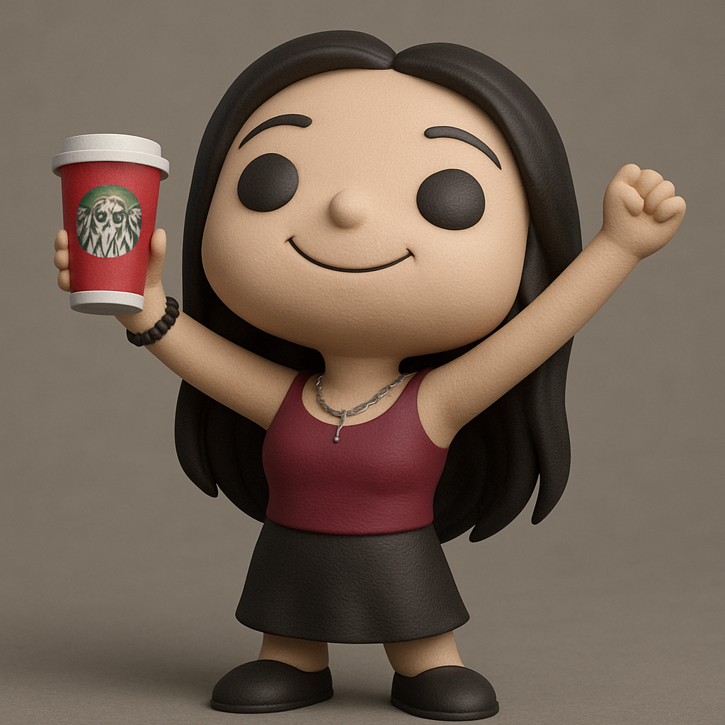 face to 3d model ai-3D portrait printing from photo_Vibrant Pop-Style Coffee Fanatic Figure