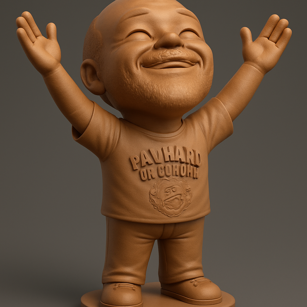 face to 3d model ai-3D portrait printing from photo_"PAVHARD" Character: Smile-Inducing 3D Print