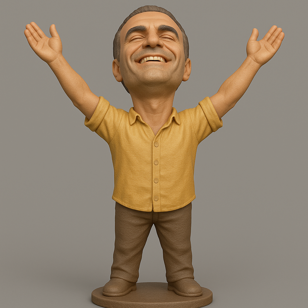 face anatomy 3d model-create 3d face model from photo_Joyful Figurine with Outstretched Arms