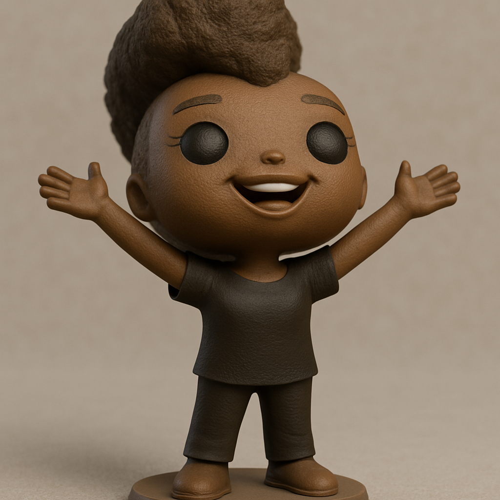 face anatomy 3d model-create 3d face model from photo_Happy Hugs Funko-Style Figurine - Print & Display!