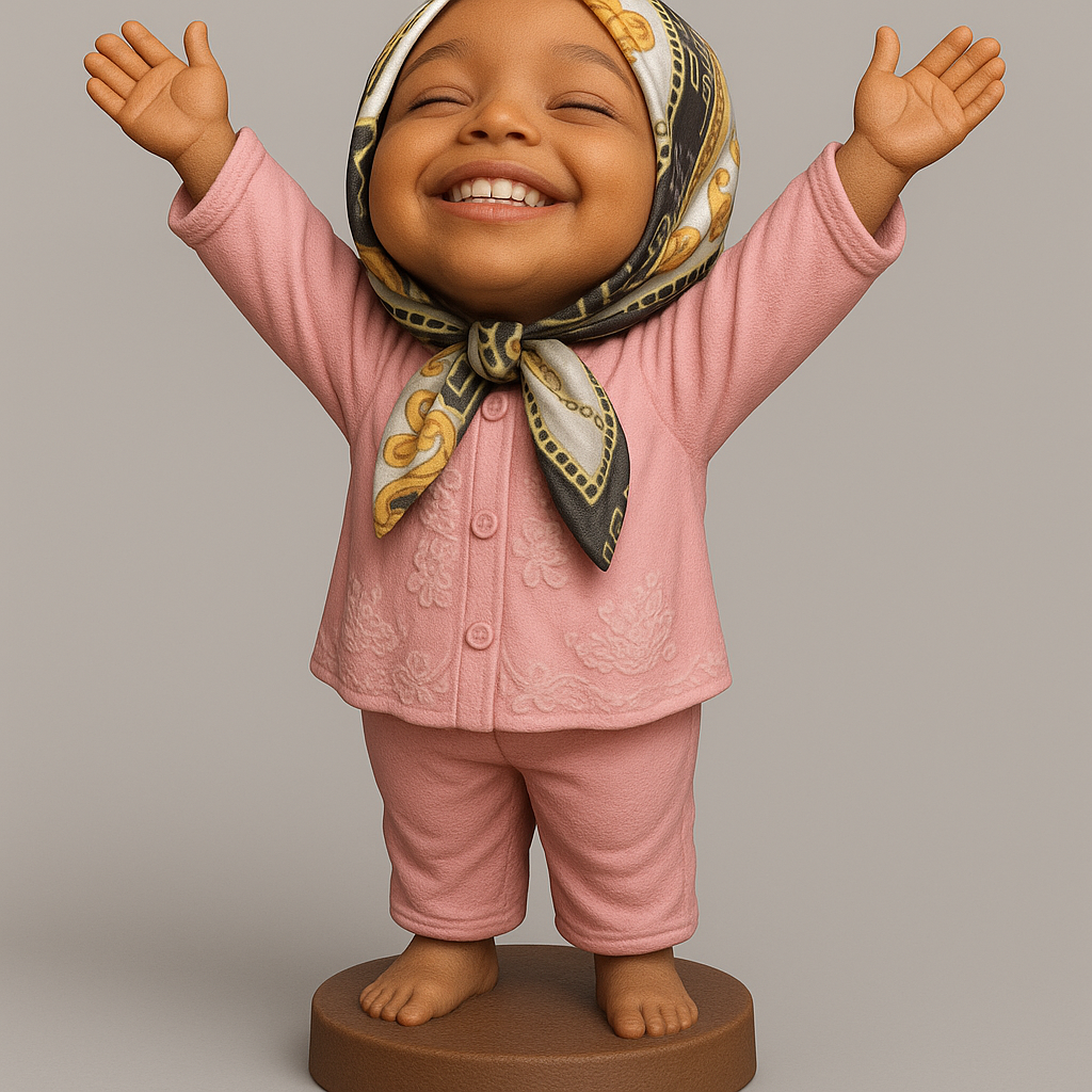 face anatomy 3d model-create 3d face model from photo_Joyful Child Figure for 3D Printing