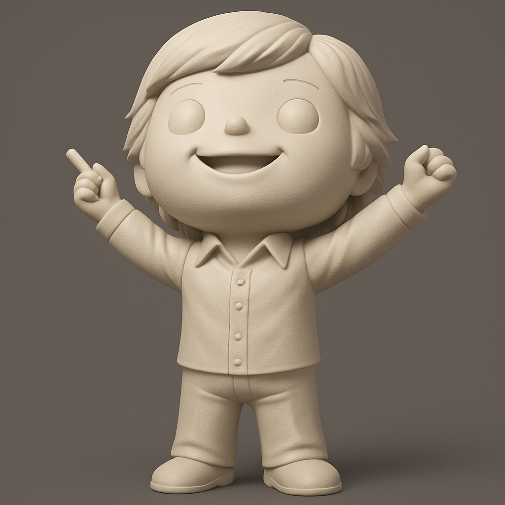 face to 3d model ai-3D portrait printing from photo_Optimistic Chibi Character - 3D Printable Joy