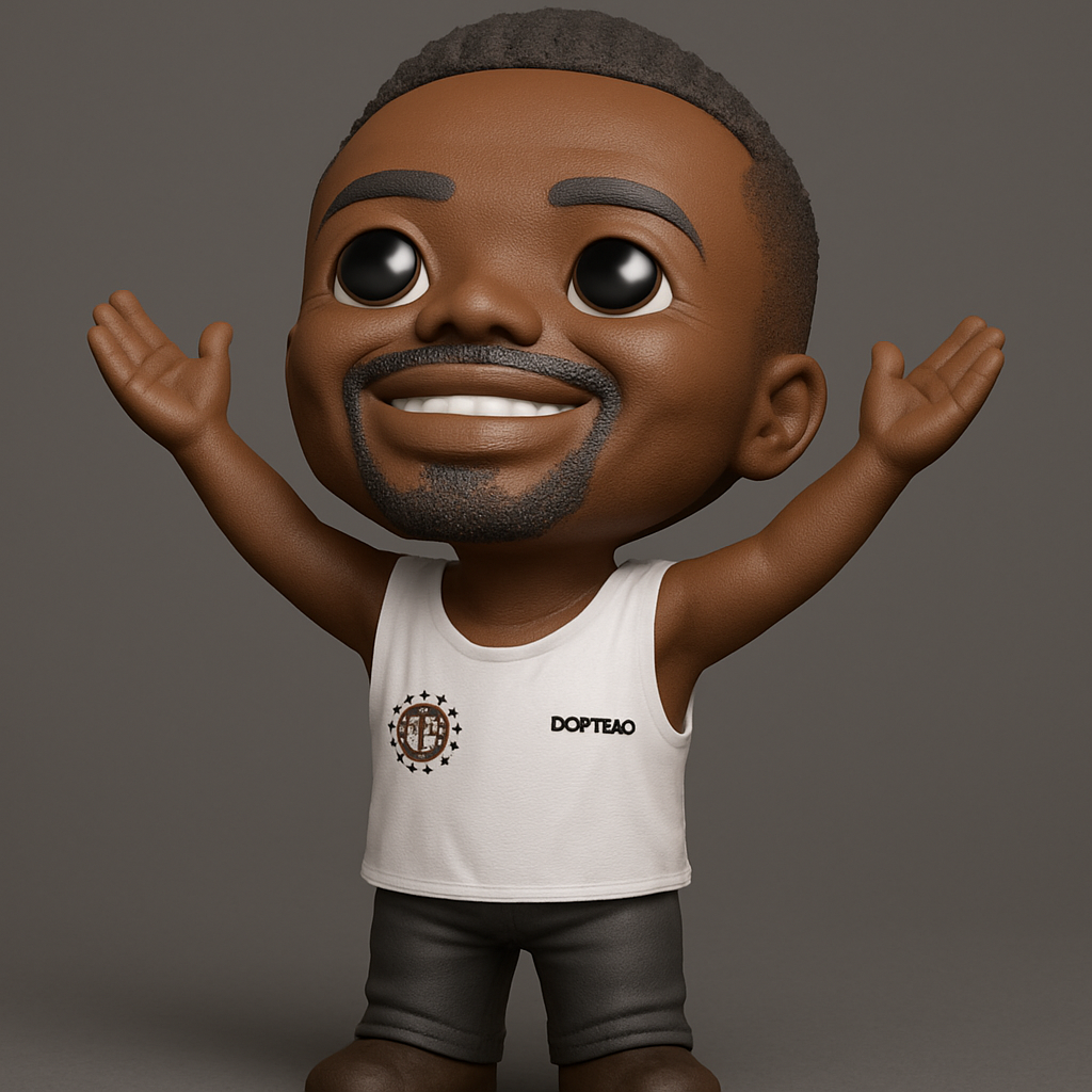 face to 3d model ai-3D portrait printing from photo_Happy Dopteao Chibi Figurine - Expressive Collectible!