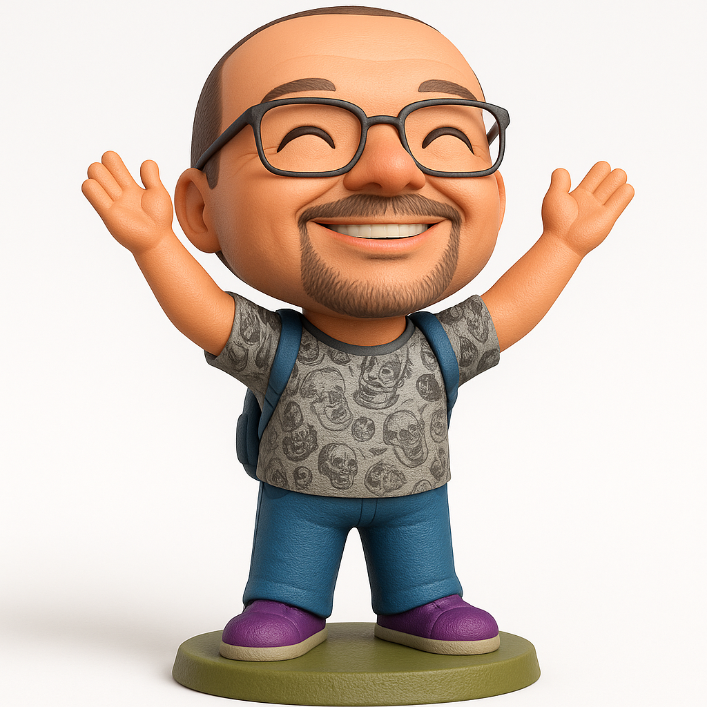 face to 3d model ai-3D portrait printing from photo_Happy Man Bobblehead Figurine | Desk Buddy & Gift