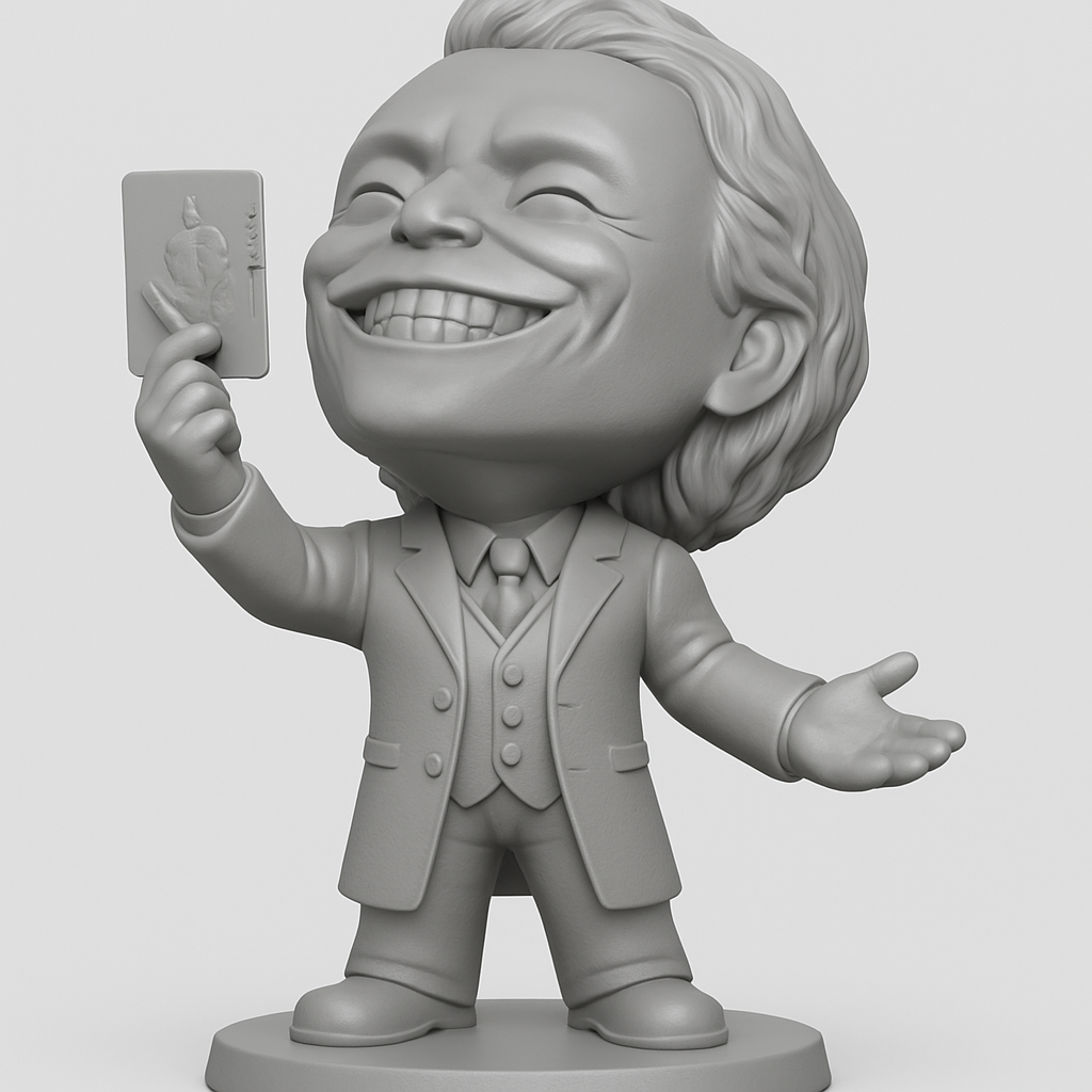 face anatomy 3d model-create 3d face model from photo_Laughing Joker: Iconic Villain Bobblehead Statue