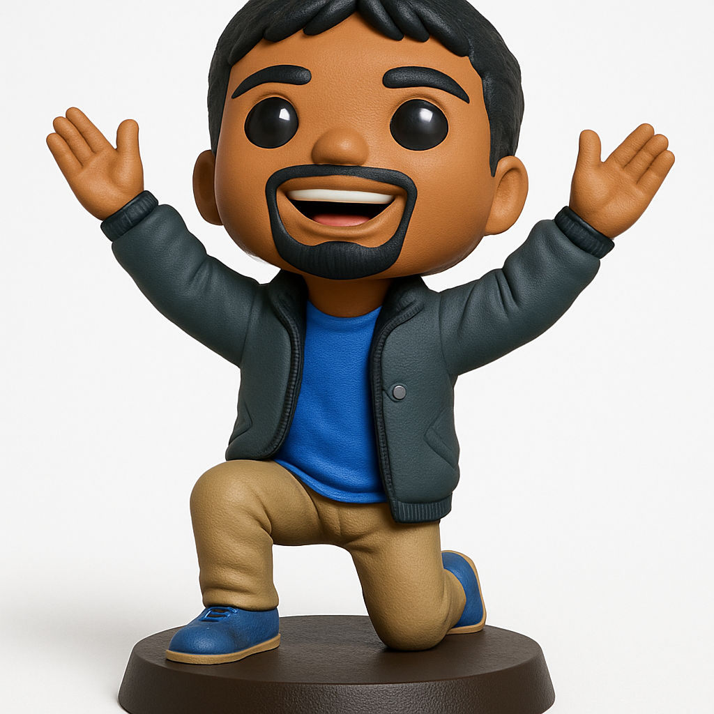 face anatomy 3d model-create 3d face model from photo_Joyful Kneeling Man Figurine for Your Desk