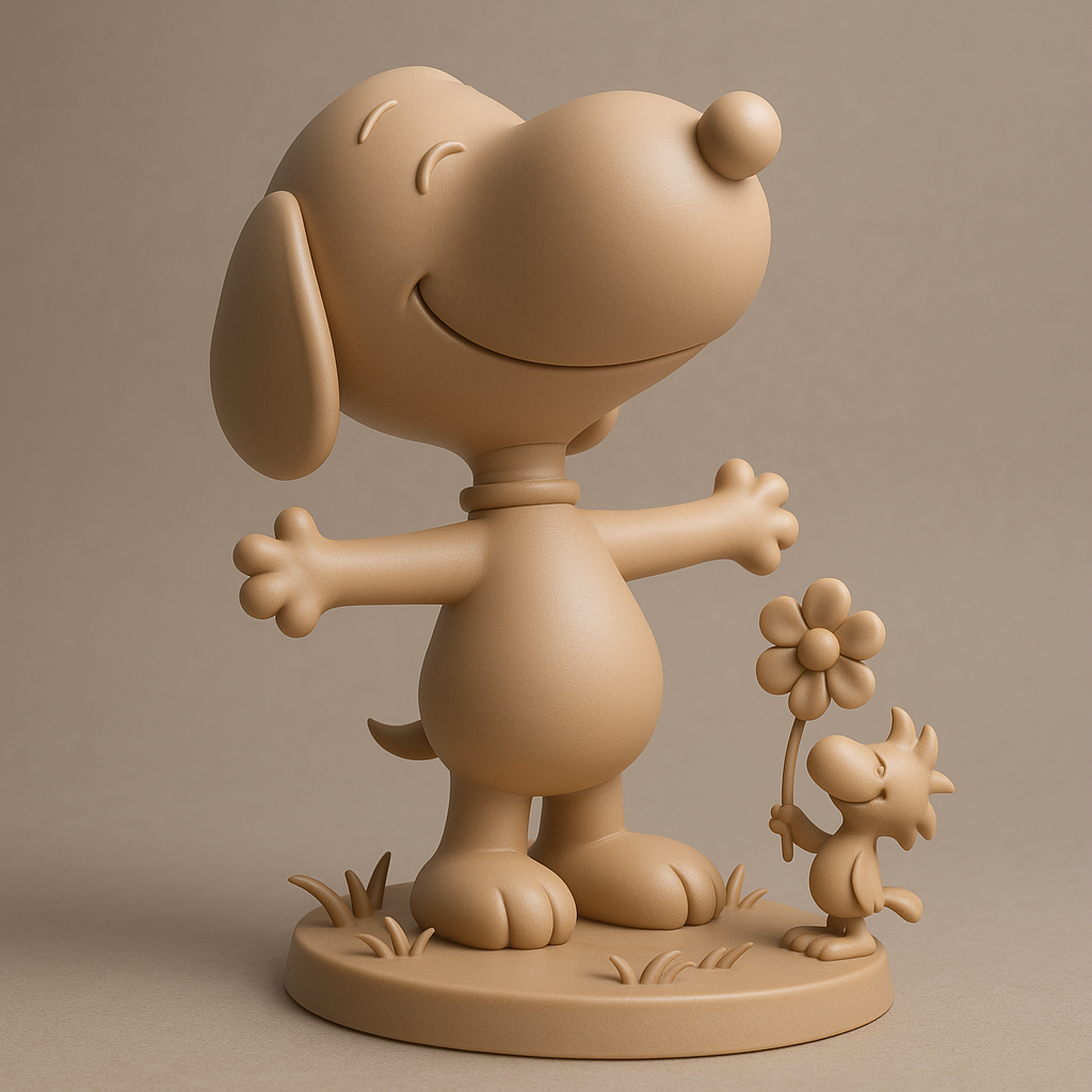 silhouette 3d printer maker-3d portrait printing_Playful Dog and Friend 3D Model
