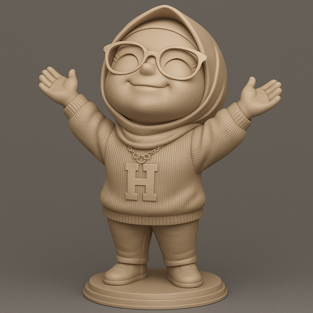 face anatomy 3d model-create 3d face model from photo_Cheerful Character with Hoodie and Glasses