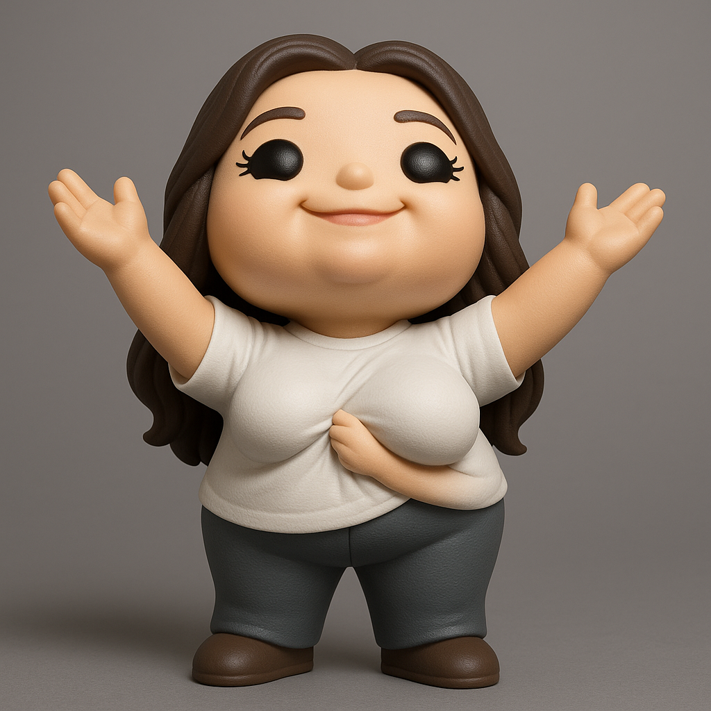 face to 3d model ai-3D portrait printing from photo_Happy Chubby Girl: Desk Buddy & Mood Booster