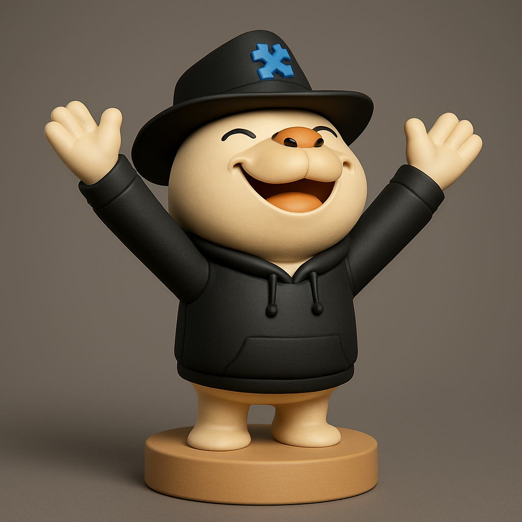 face anatomy 3d model-create 3d face model from photo_Smiling Fedora Mascot - Print Your Cheerful Desk Pal!