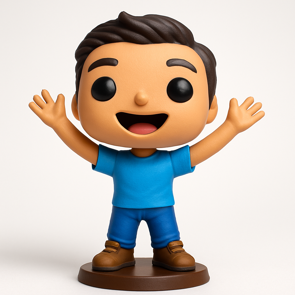 face to 3d model ai-3D portrait printing from photo_Smiling Waving Chibi Figure - Fun Desk Companion