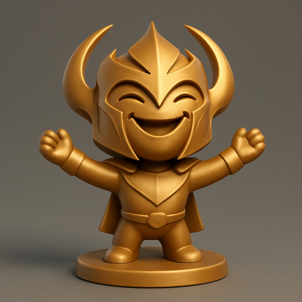 silhouette 3d printer maker-3d portrait printing_Triumphant Hero Award Statue