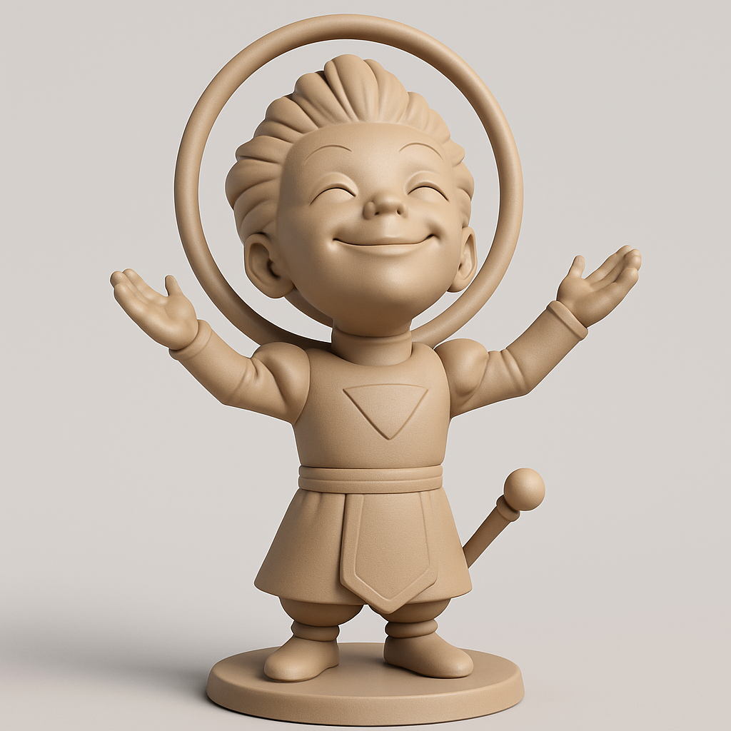 silhouette 3d printer maker-3d portrait printing_Joyful Heroic Kid 3D Model