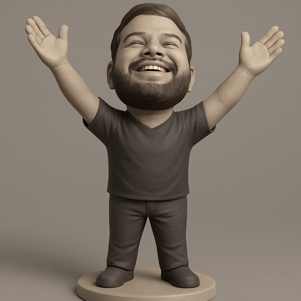 face to 3d model ai-3D portrait printing from photo_Joyful Success Figure: Celebrate Every Win!