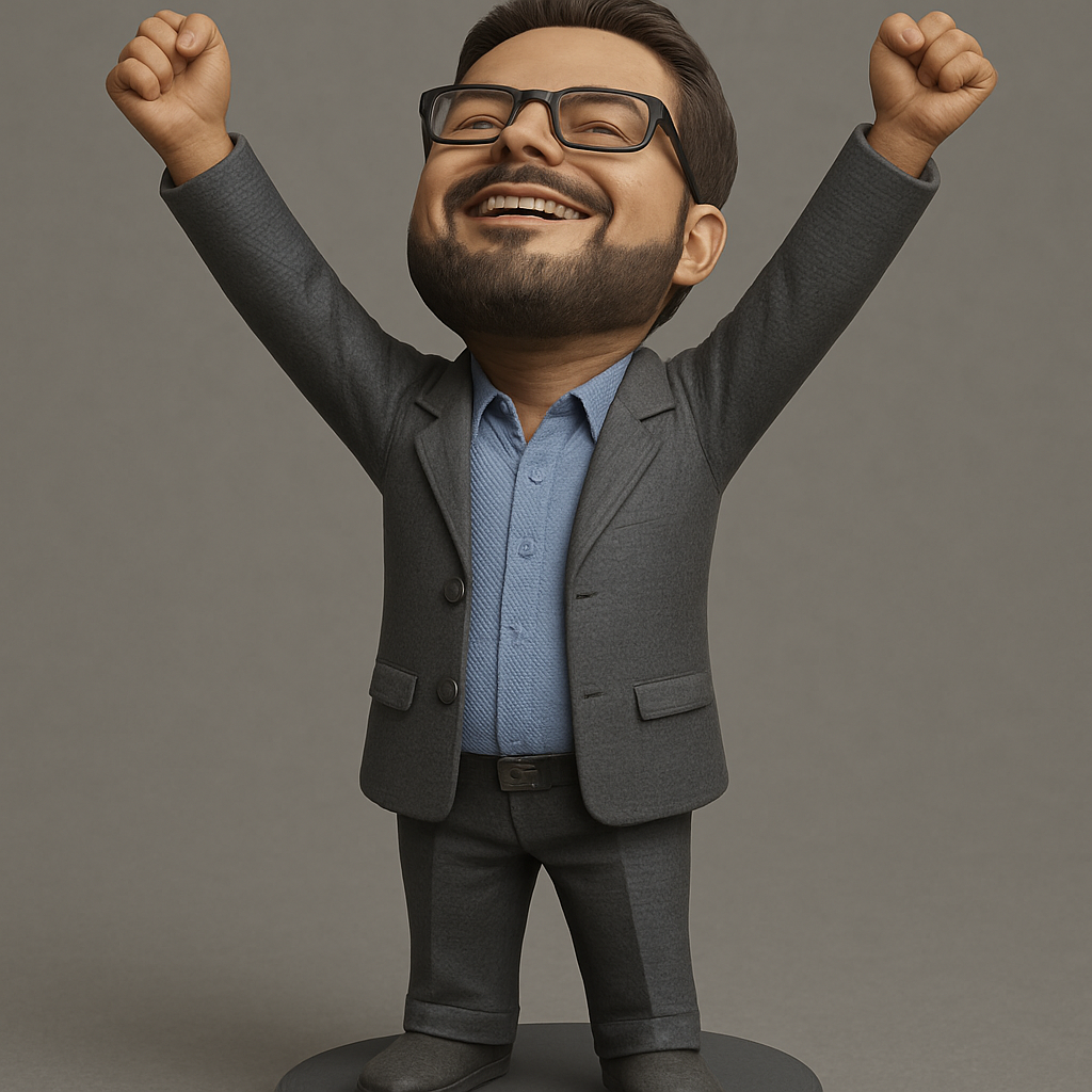 face to 3d model ai-3D portrait printing from photo_Celebration Bobblehead: A Toast to Your Triumphs!