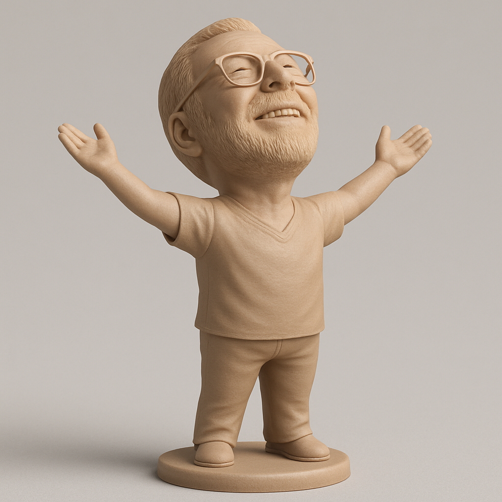 face to 3d model ai-3D portrait printing from photo_Radiant Joy Bobblehead - Your Daily Dose of Happiness