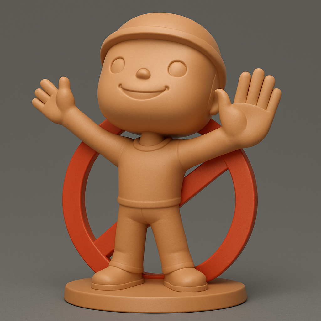 face to 3d model ai-3D portrait printing from photo_Smiley Safety Buddy: Peace & Protection Desk Art