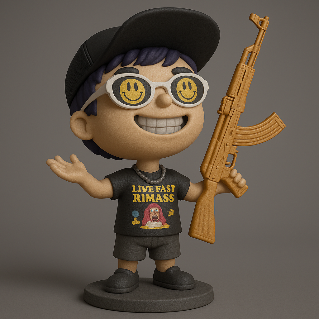 silhouette 3d printer maker-3d portrait printing_Stylish Action Figure with Attitude