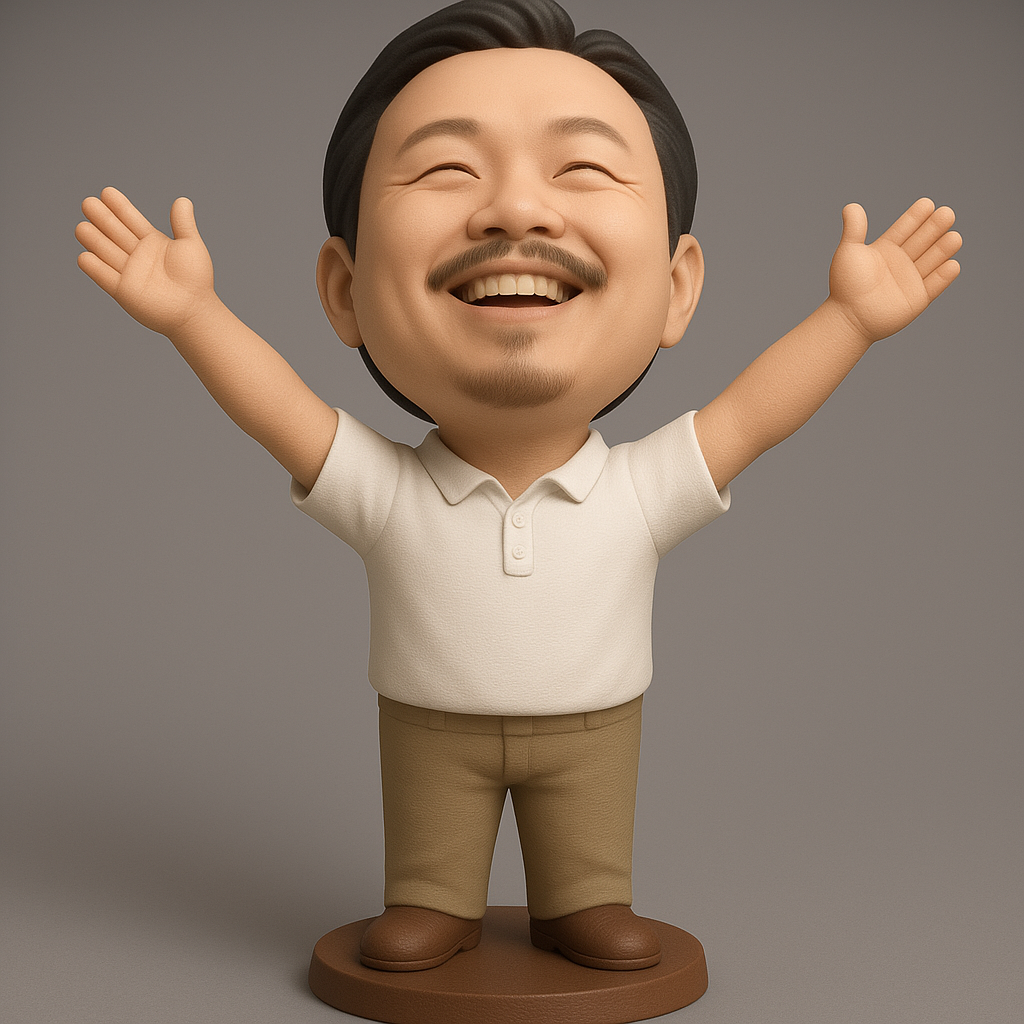 silhouette 3d printer maker-3d portrait printing_Joyful Cheerful Figurine for 3D Printing