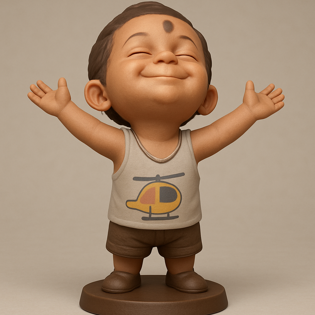 silhouette 3d printer maker-3d portrait printing_Cute Happy Boy Figurine - Arms Wide Open!
