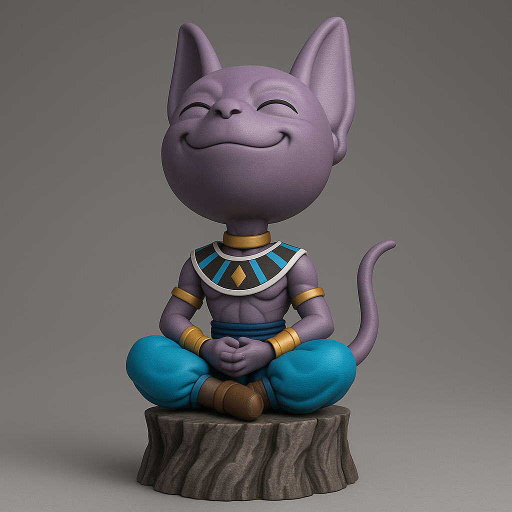 silhouette 3d printer maker-3d portrait printing_Charming Cat God Figurine for Collectors