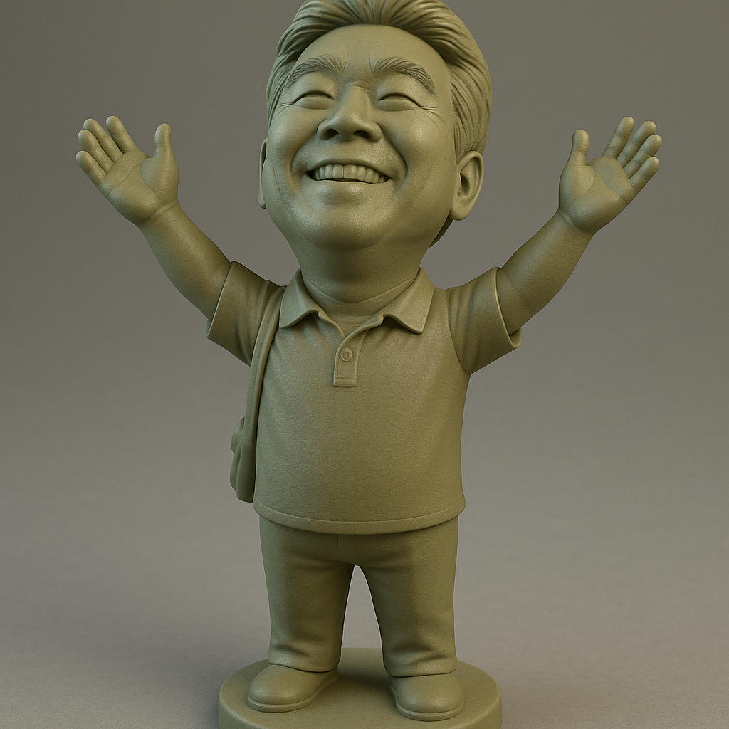 silhouette 3d printer maker-3d portrait printing_Joyful Figurine with Outstretched Arms