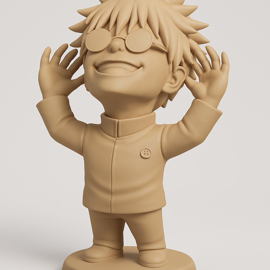 face anatomy 3d model-create 3d face model from photo_Joyful Character Figurine for 3D Printing