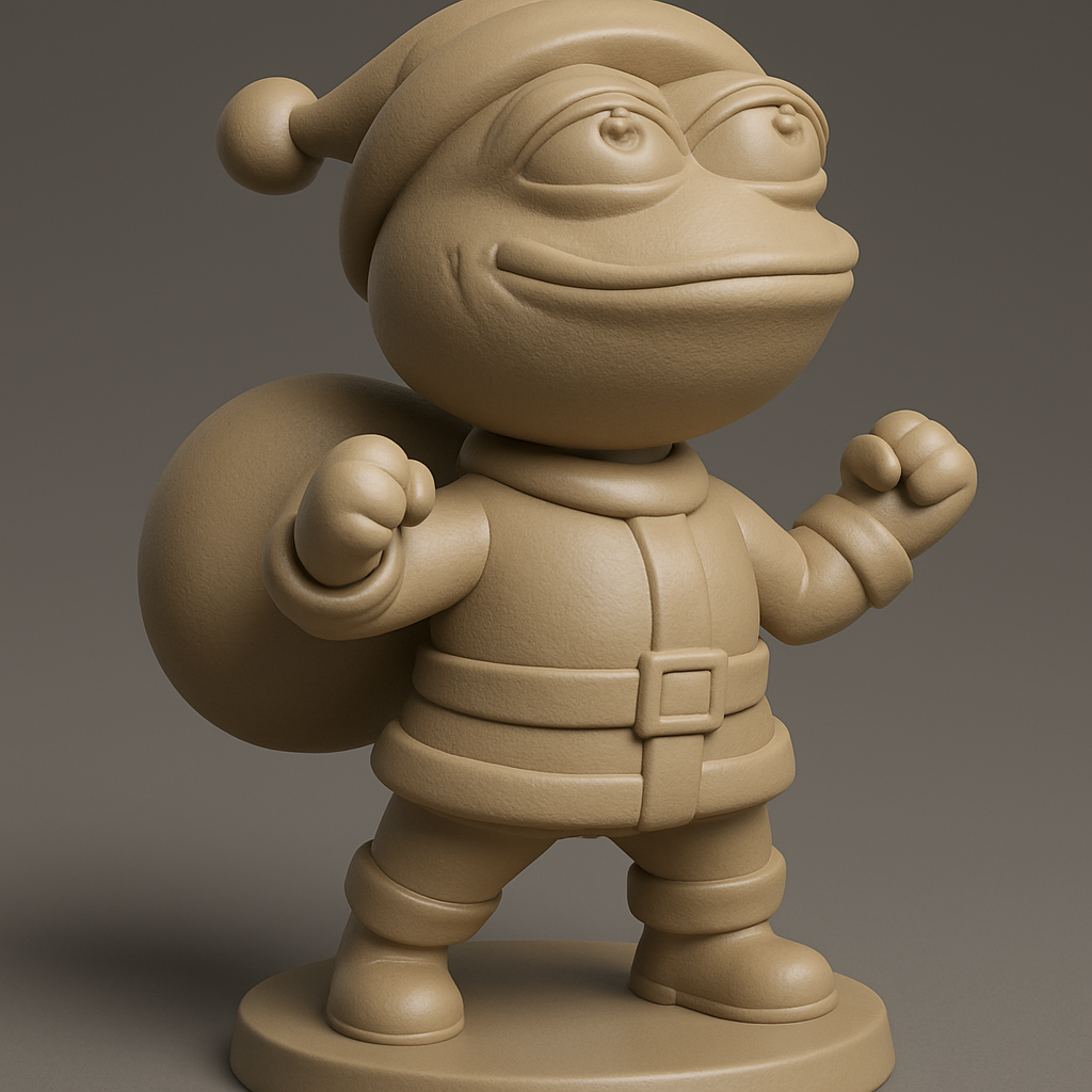 face to 3d model ai-3D portrait printing from photo_Jolly Pepe Santa: Your Festive Desk Companion!