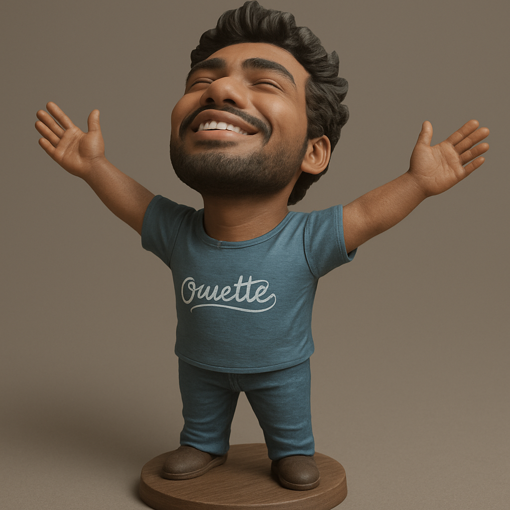 face anatomy 3d model-create 3d face model from photo_Joyful Bobblehead Figurine: Happy Man Desktop Decor