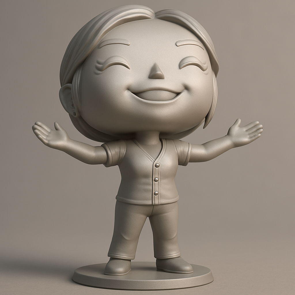 face to 3d model ai-3D portrait printing from photo_Spread Joy! Adorable Welcome Figure Print