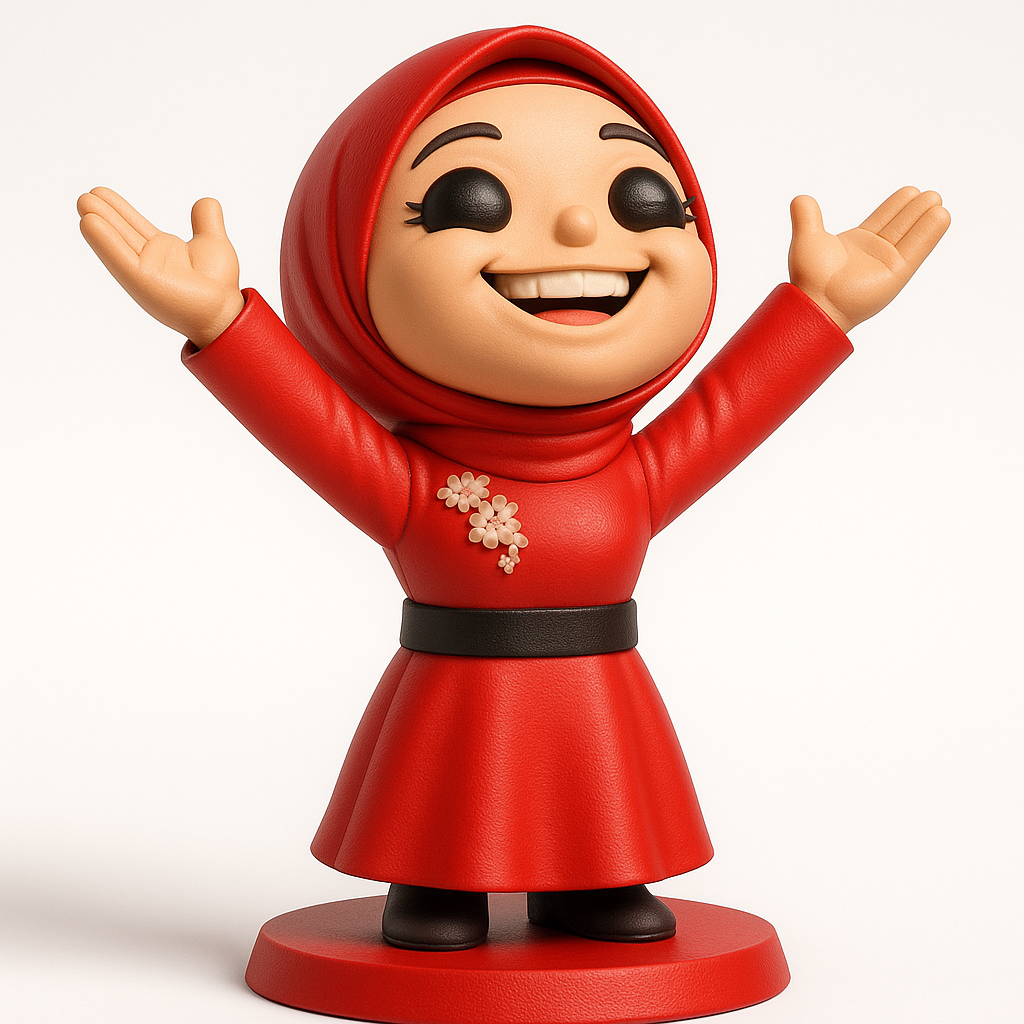 face to 3d model ai-3D portrait printing from photo_Joyful Hijabi Figurine - Spread Smiles & Decorate!