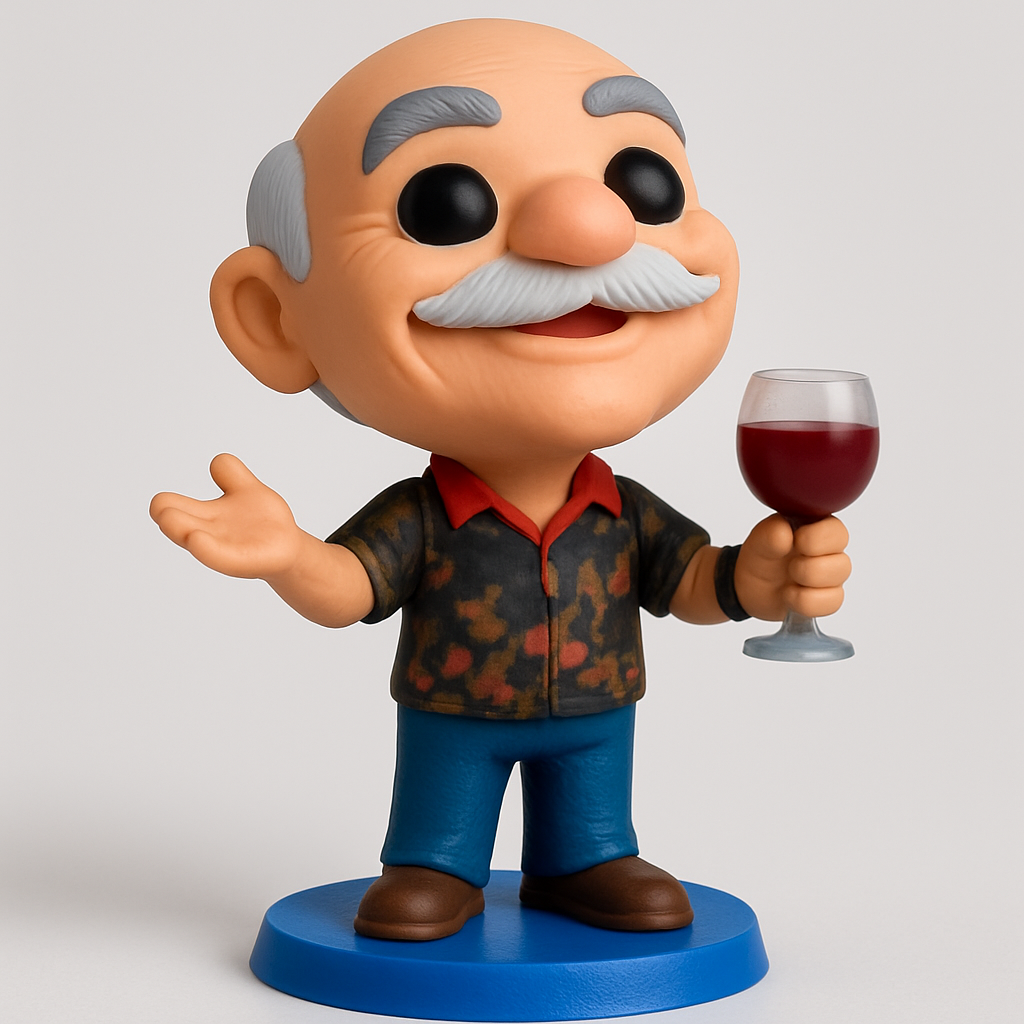 face anatomy 3d model-create 3d face model from photo_Grandpa's Cheers: Happy Wine Lover Figurine