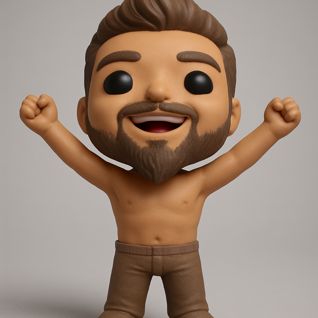 face to 3d model ai-3D portrait printing from photo_Excited Pop! Style Man - Ready to Celebrate & Customize