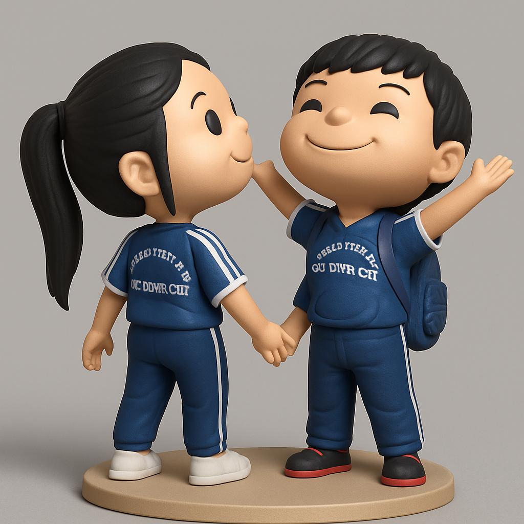 face anatomy 3d model-create 3d face model from photo_Sweet School Buddies Figurines - Friendship Duo