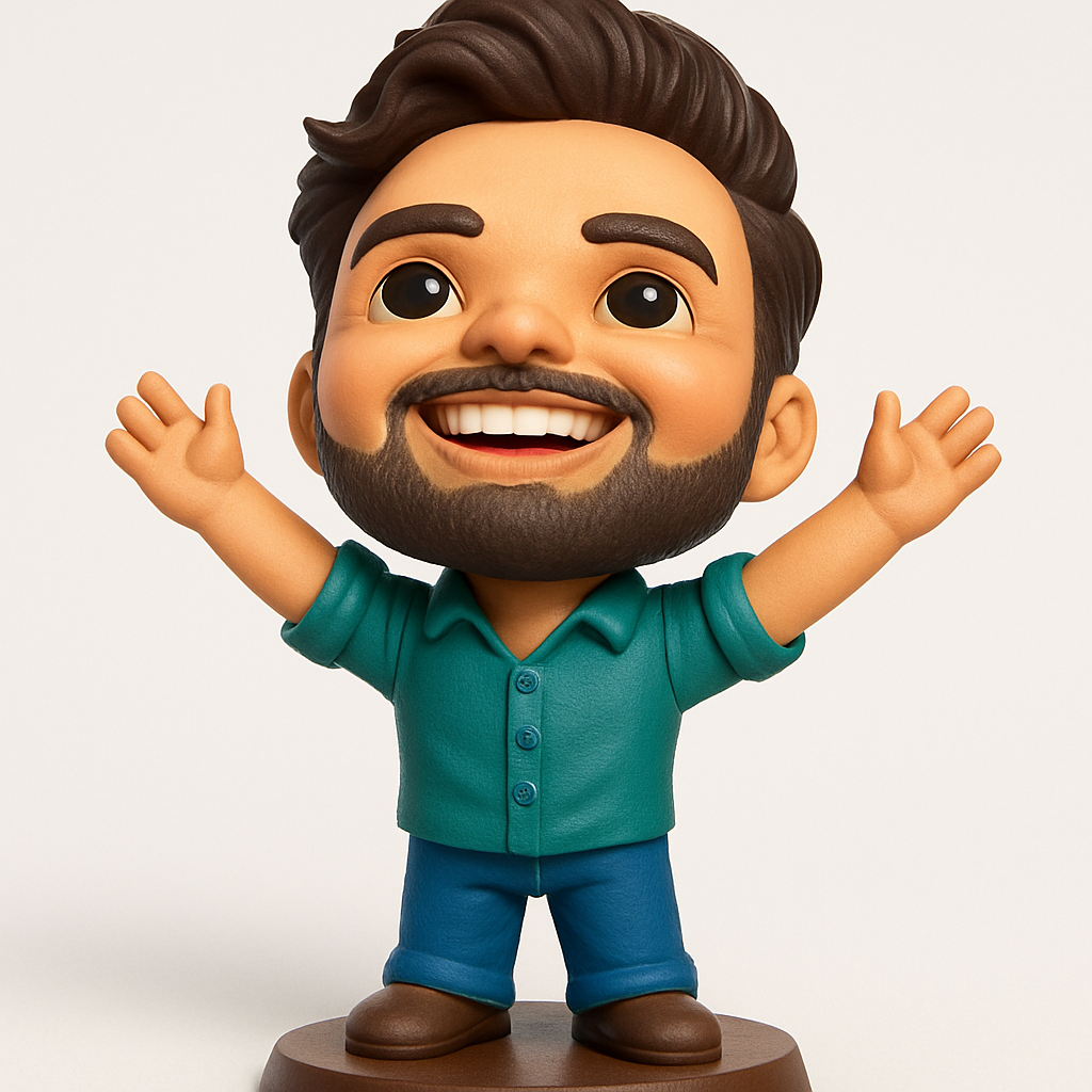 face to 3d model ai-3D portrait printing from photo_Joyful Bearded Guy Desk Buddy - Easy 3D Print