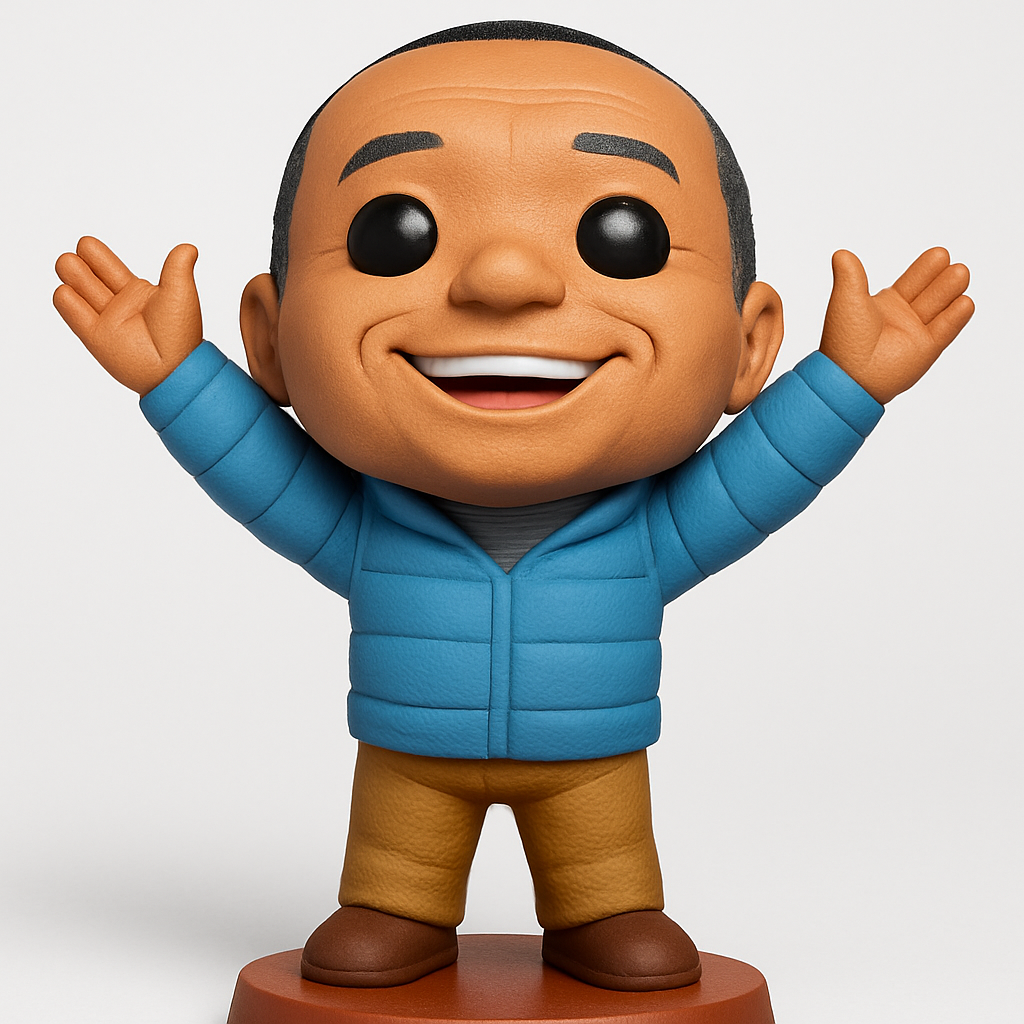 face to 3d model ai-3D portrait printing from photo_Joyful Welcoming Figure - High-Detail Funko Pop Style!