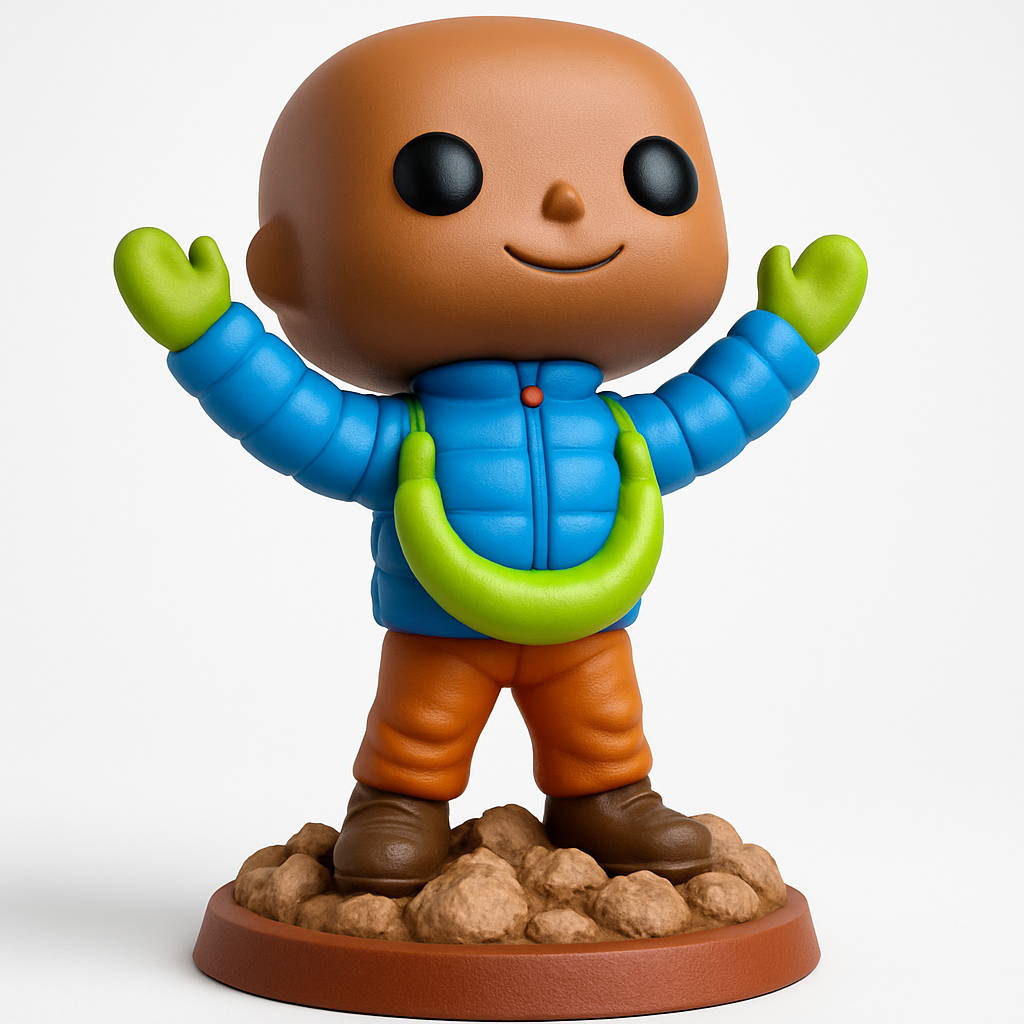 face anatomy 3d model-create 3d face model from photo_Happy Hiker Funko Style Collectible Figure