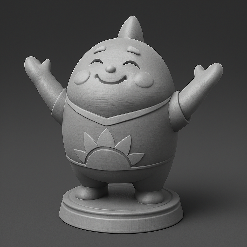 face anatomy 3d model-create 3d face model from photo_Joyful Sprout Buddy Figurine - Easy 3D Print!