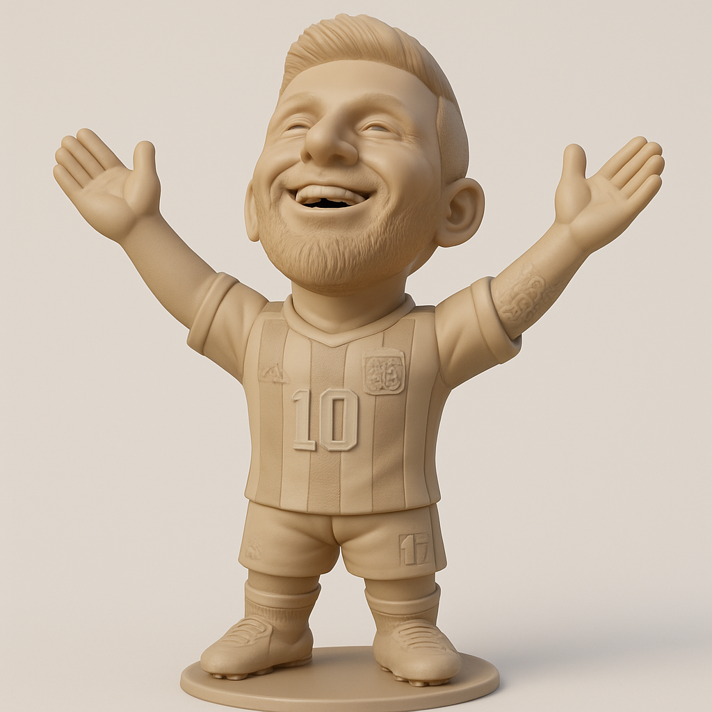 face anatomy 3d model-create 3d face model from photo_Lionel Messi Happy Champion Chibi Figurine STL