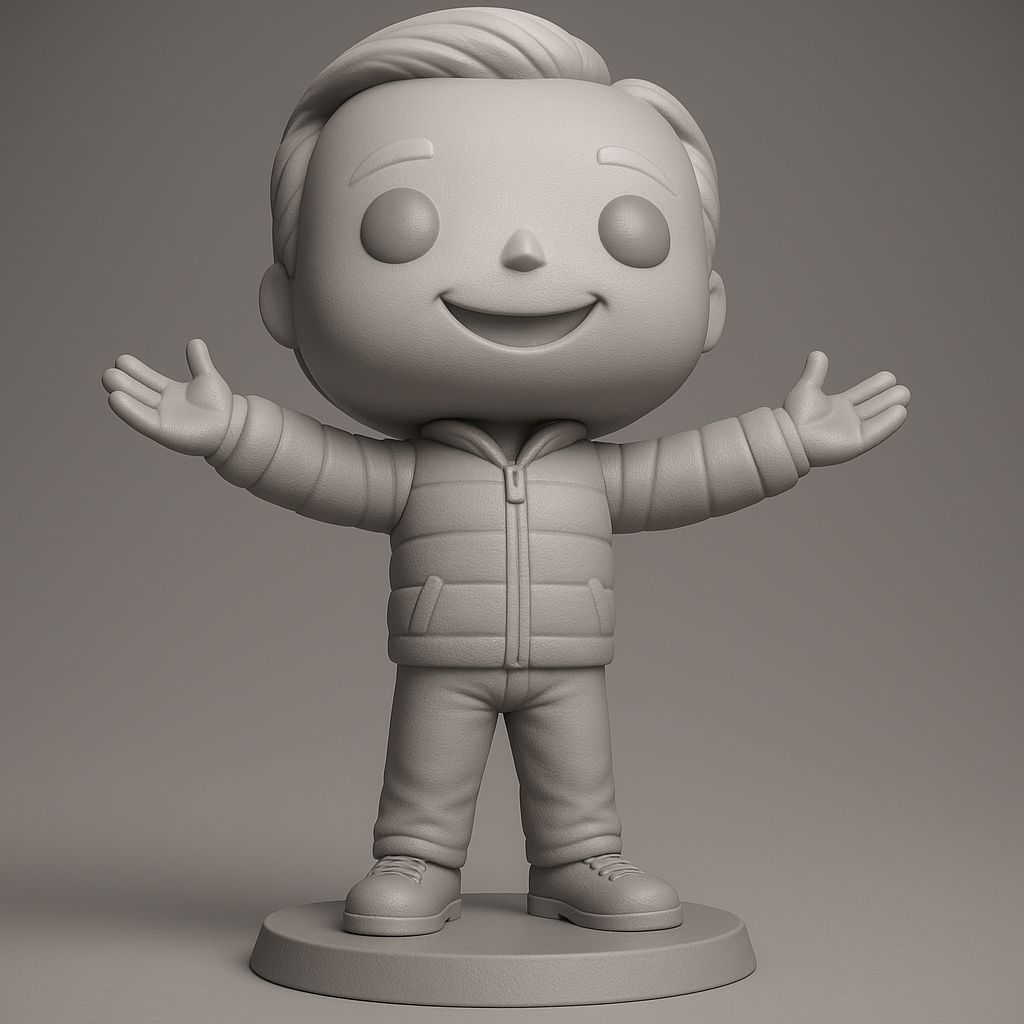 face to 3d model ai-3D portrait printing from photo_Charming Welcoming Pop-Style Figurine for Display