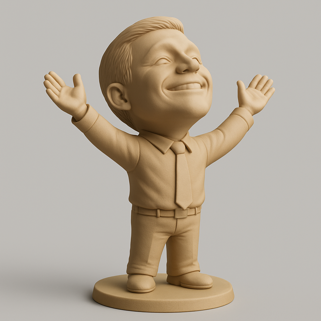 face to 3d model ai-3D portrait printing from photo_Joyful Success Figure: Celebrate Every Win!