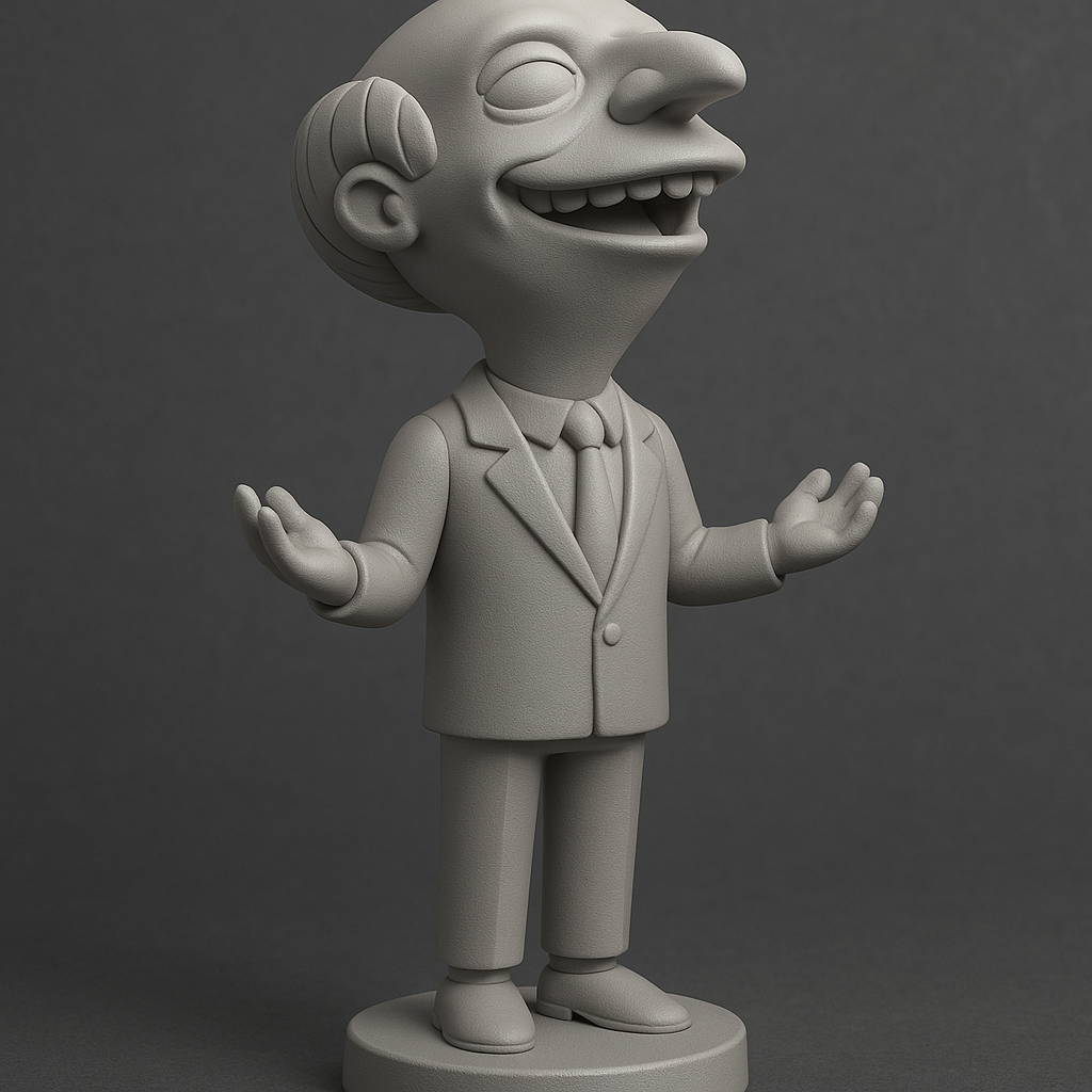 silhouette 3d printer maker-3d portrait printing_Whimsical Businessman Figurine for Fans