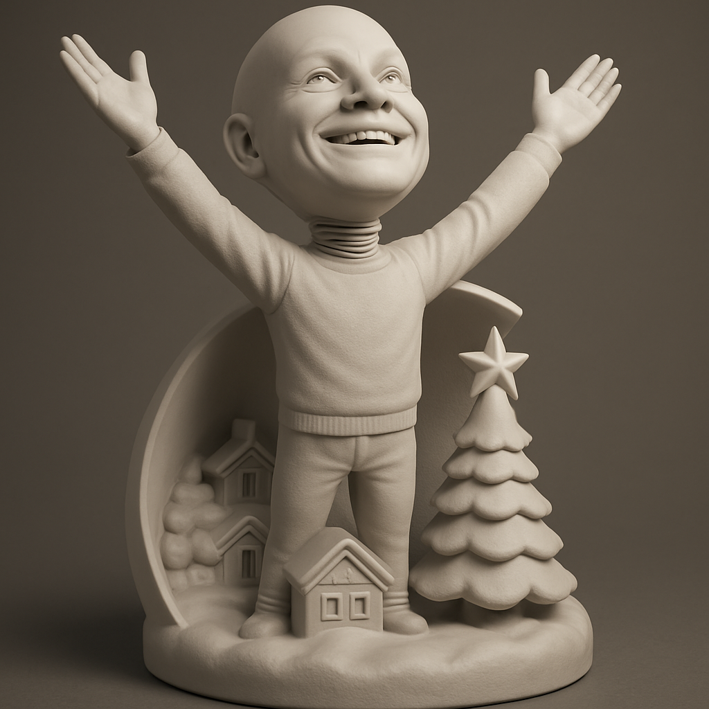 face anatomy 3d model-create 3d face model from photo_Spread Holiday Cheer:Joyful Bobble Figure 